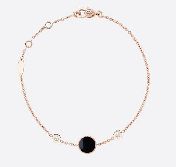 Dior Rose des Vents 系列手鍊，玫瑰金鑲嵌鑽石與縞瑪瑙，售價NT$79,500