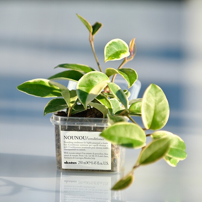 Davines 特芬莉髮膜使用食品級塑料，可用於微波爐加熱，使用後的空盒也可種植花草。