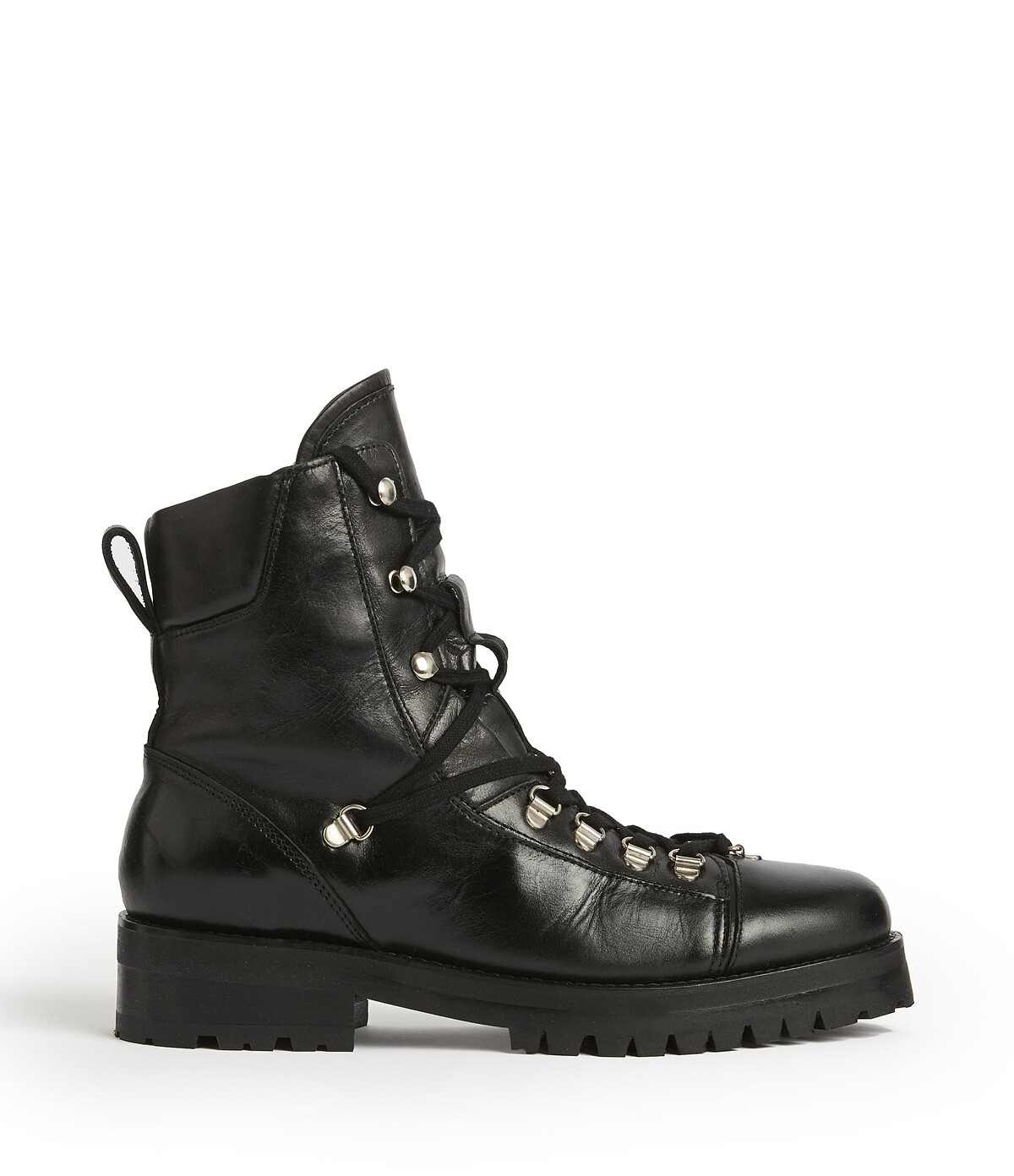 AllSaints Franka綁帶牛皮靴，NT14000。