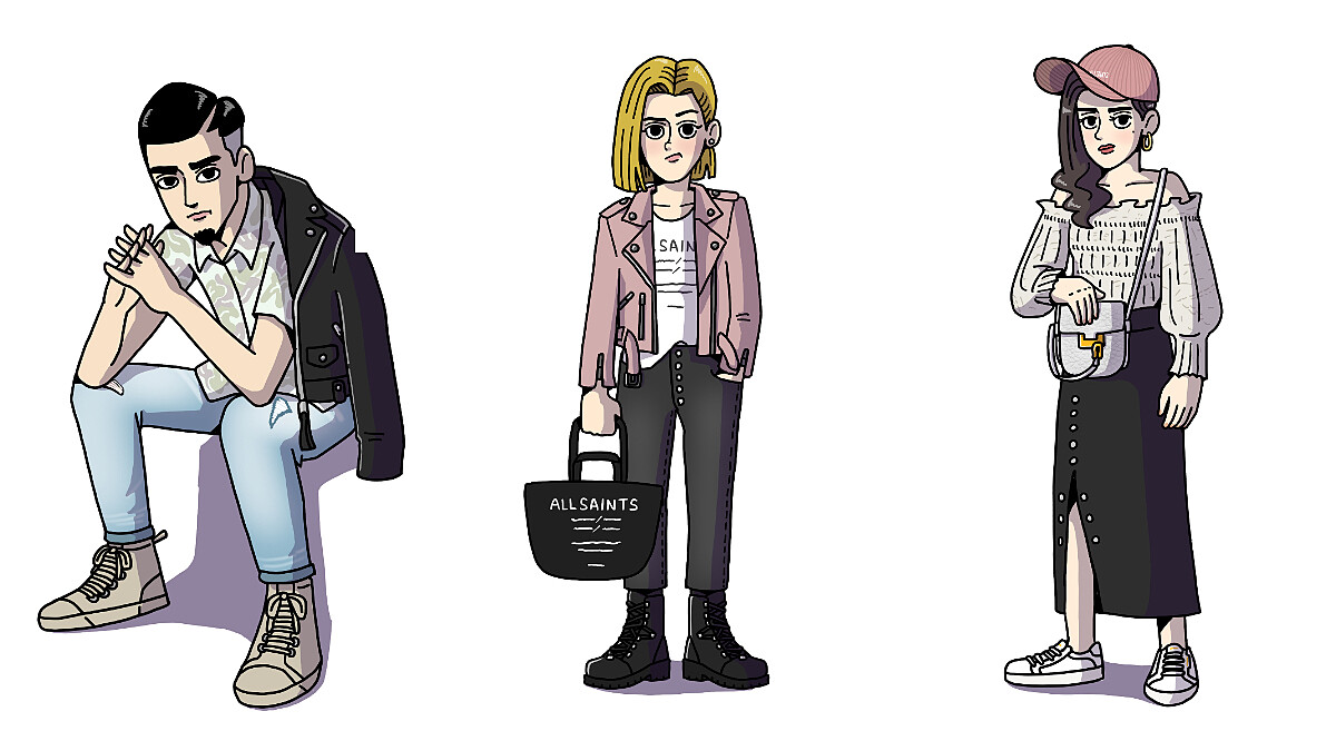 Allsaints x 油頭二世插畫穿搭風格解析，讓妳快速融入正統東倫敦穿搭日常
