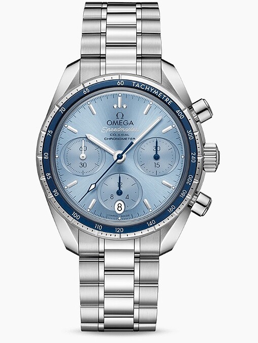 歐米茄 Speedmaster超霸38毫米同軸擒縱天文台計時機芯系列手錶，全鋼款售價NT$167,000起