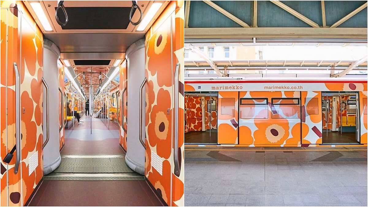 Marimekko經典印花現身泰國曼谷空鐵！從車廂外牆到內裝變身罌粟花海