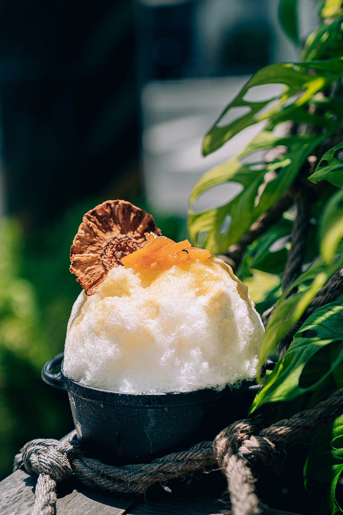 馬告鳳梨配自烘鳳梨乾。