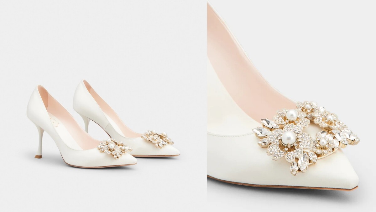 Roger Vivier珍珠白跟鞋，售價請店洽