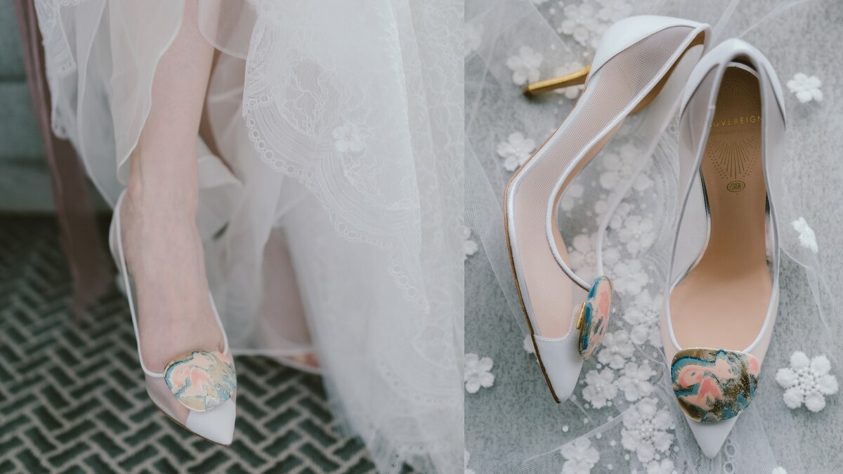 Sauvereign Marlene 75系列金箔跟鞋，售價NT$39,800（不含搭配之金箔方釦）