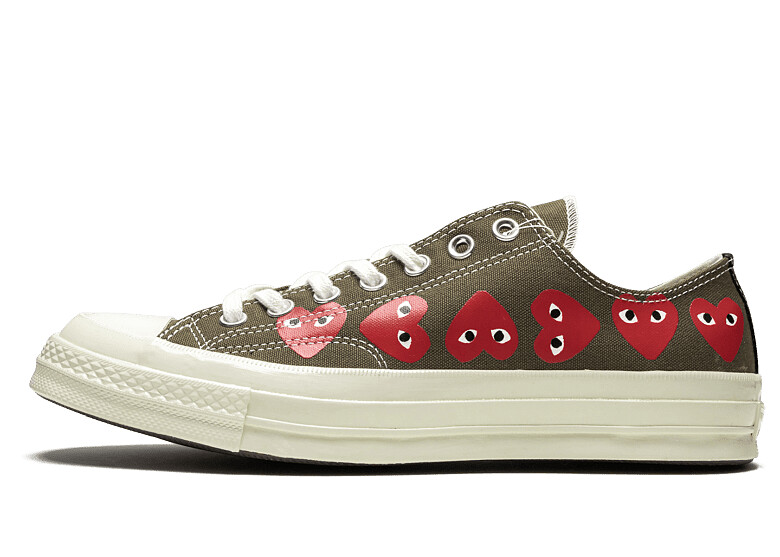 Converse X CDG Play愛心帆布鞋，可以透過球鞋選品或代購買到。