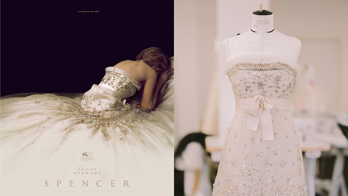 Kristen Stewart主演《Spencer》海報絕美禮服出自Chanel之手！近看700小時的手工刺繡細節