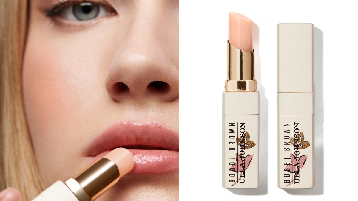Bobbi Brown芭比波朗 x Ulla Johnson晶鑽桂馥潤色護唇膏-浪漫薰陶版#Bare Pink示範