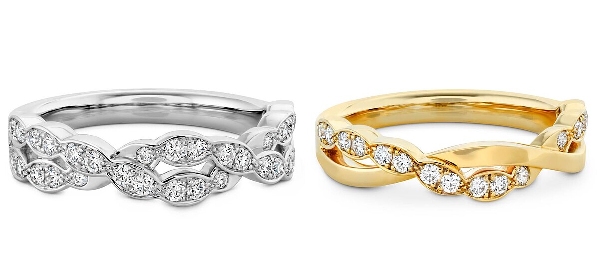 Lorelei Floral Twist白K金鑽石戒指、Lorelei Floral Twist黃K金鑽石戒指