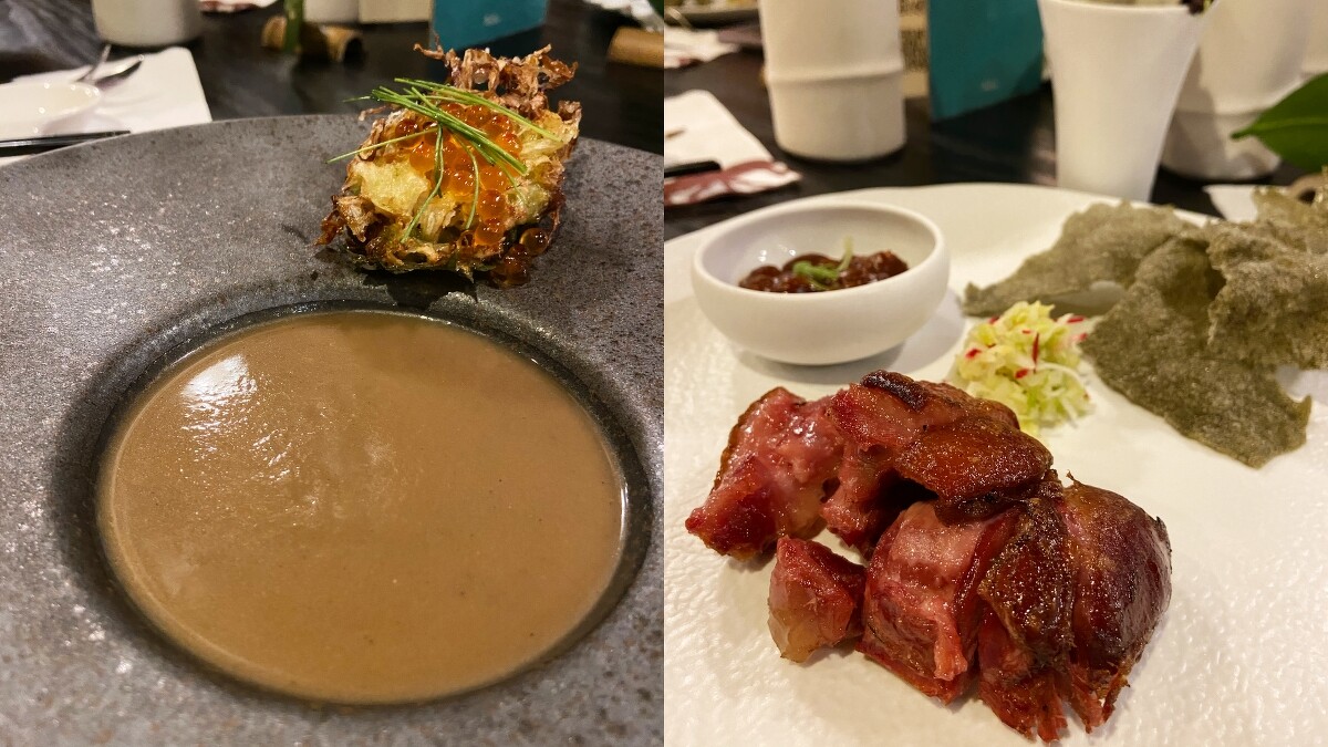 蚵爹味噌牛蒡湯、韓式花生豬腳