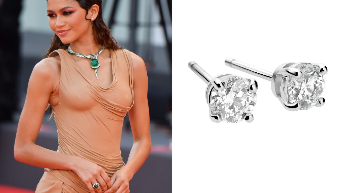 BVLGARI Griffe系列鑽石耳環&mdash;&mdash;白K金耳環，、2顆圓形切割鑽石（總重約3克拉）