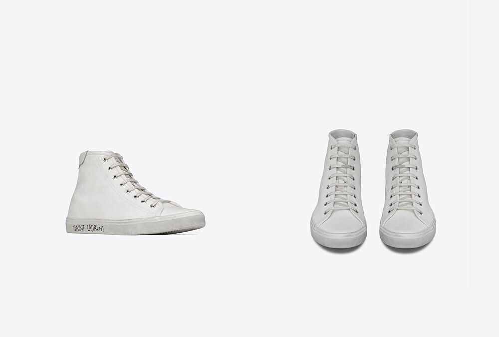 Saint Laurent帆布皮革中筒運動鞋，NT21,450