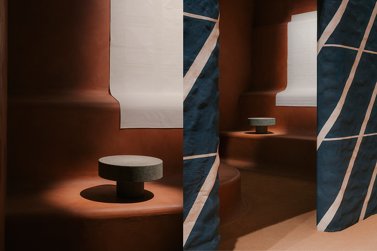 於會場展示的 Lignage d&rsquo;Herm&egrave;s 系列石桌。