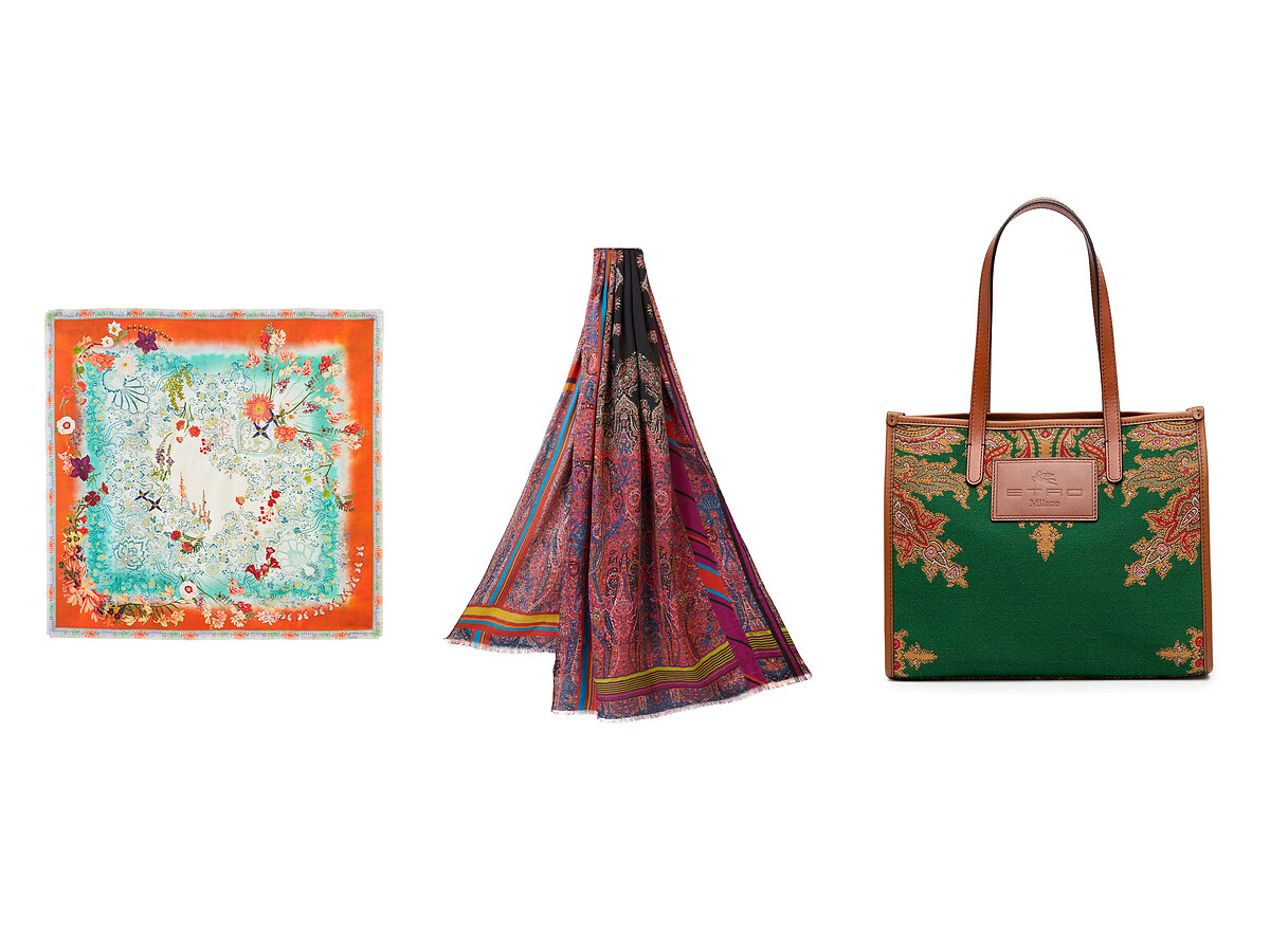 繁花盛放真絲方巾、變形蟲圖騰絲巾、Paisley緹花購物袋(JACQUARD SHOPPING BAG)