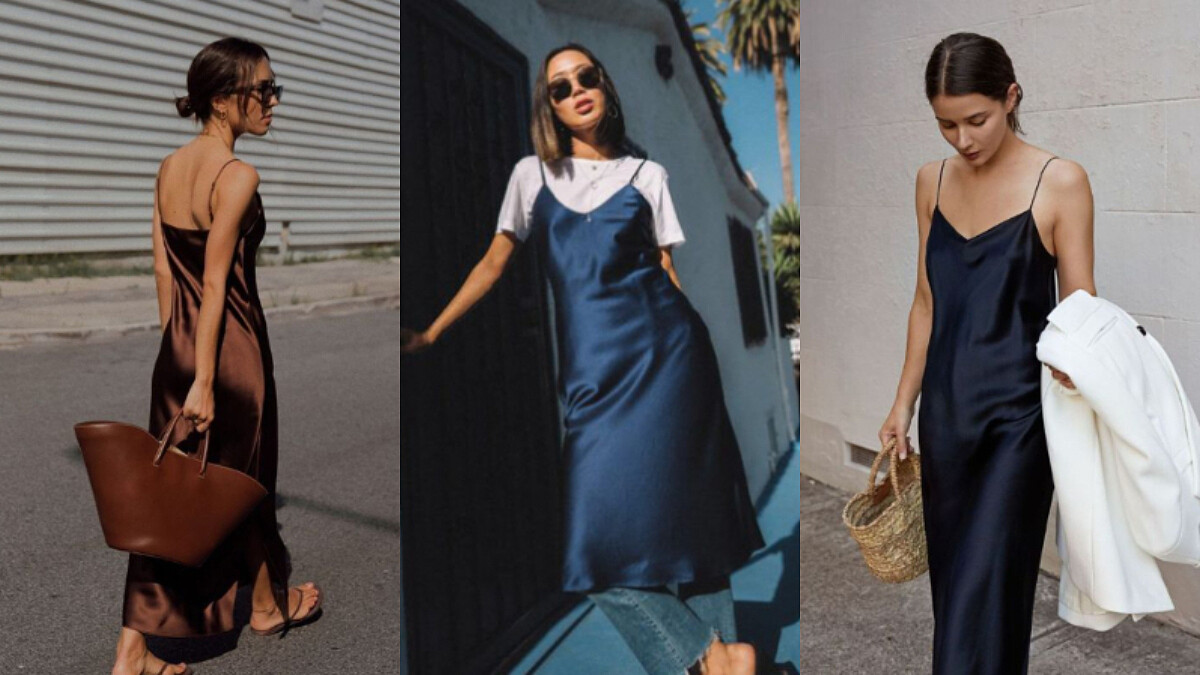 歐美博主都愛穿的「緞面裙」搭配球鞋、西裝外套 ⋯ 休閒單品，穿出簡約隨性的高級感氛圍