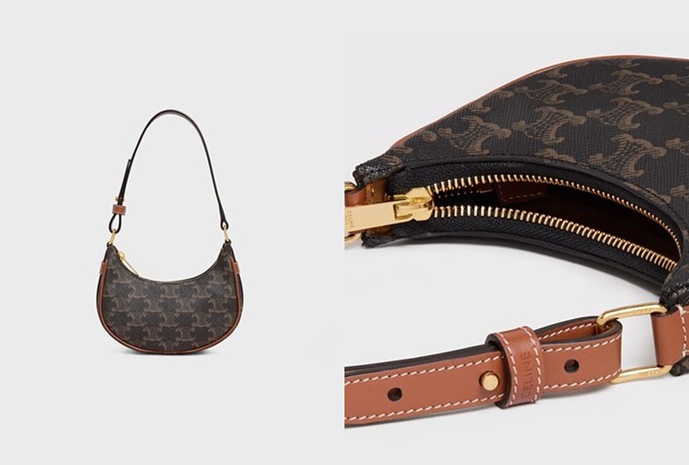 CELINE Triomphe帆布及小牛皮迷你型AVA手袋，NT31,500