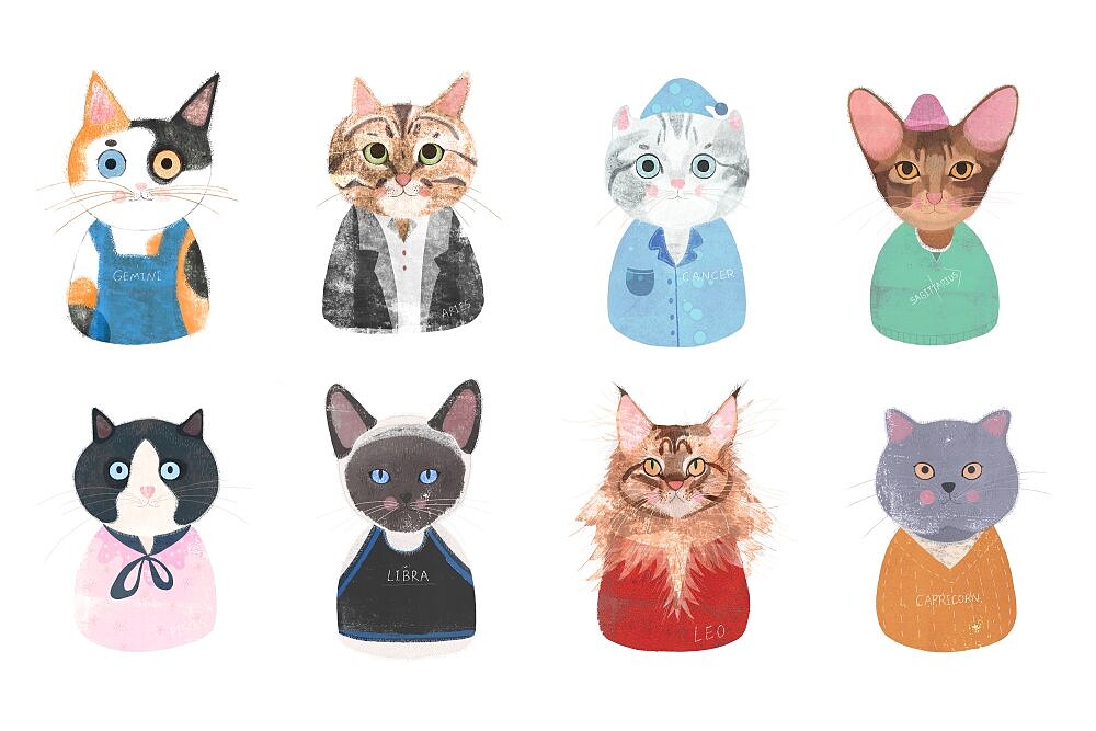 為美麗佳人繪製的2021星座貓貓。photo／RedLouise