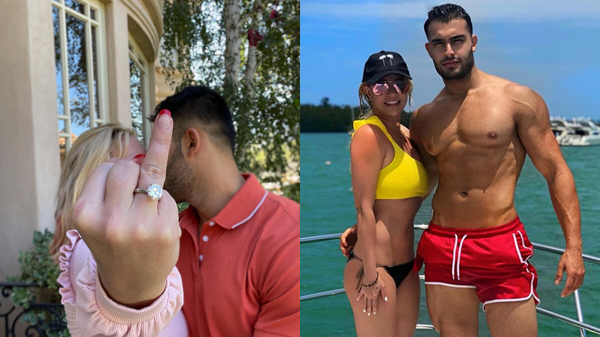 小甜甜布蘭妮訂婚了！與小12歲猛男健身教練幸福放閃，甜秀超大鑽戒