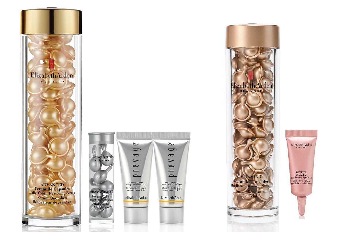 左：超進化黃金導航膠囊 大容量組、右：維他命C激活煥白膠囊 大容量