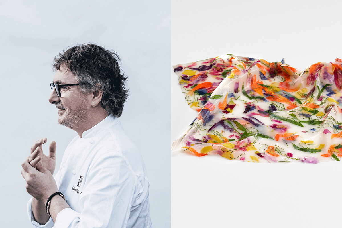 Andoni Luis Aduriz 主廚與其作品 SUSPENSION Squid。