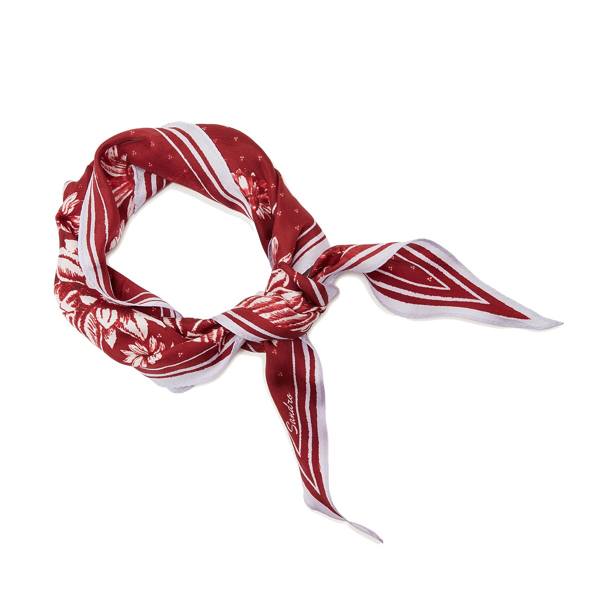 花朵紅色領巾，Sandro，NT3,480。