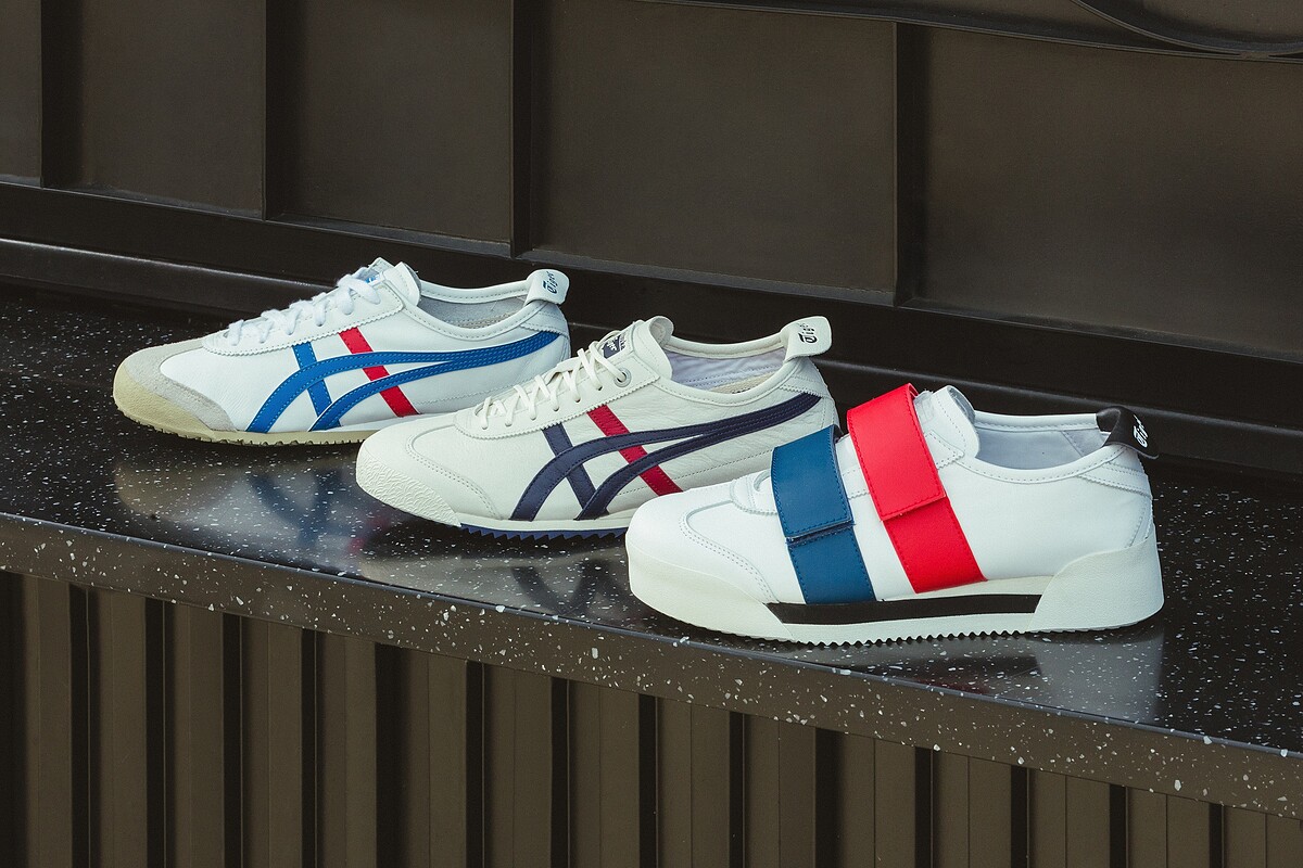 左至右：MEXICO 66鞋款，NT3,280、MEXICO 66 SD鞋款，NT4,580、MEXICO 66 SD PF鞋款，NT5,680