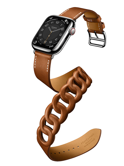 第七代 Apple Watch Herm&egrave;s_Gourmette 系列(41mm錶殼) 雙圈 Bar&eacute;nia 小牛皮錶款_售價未定-3