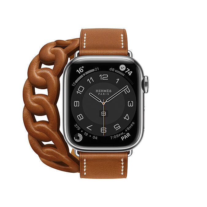 第七代 Apple Watch Herm&egrave;s_Gourmette 系列(41mm錶殼) 雙圈 Bar&eacute;nia 小牛皮錶款_售價未定-3