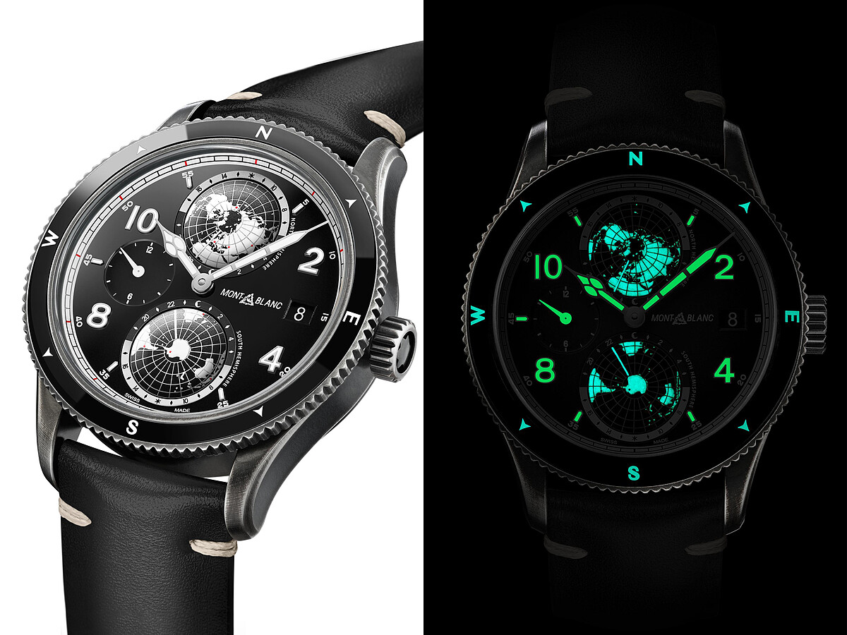 萬寶龍1858系列Geosphere世界時區腕錶UltraBlack限量款，NT$214,500