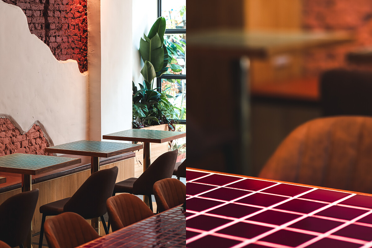 餐廳空間,店址位於東區忠孝復興站一帶。