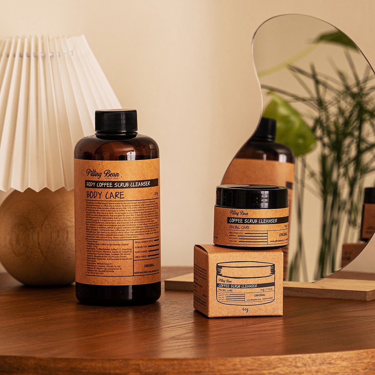 PILLING BEAN 咖啡喳喳渣身體磨砂、咖啡豆豆臉部磨砂形象圖