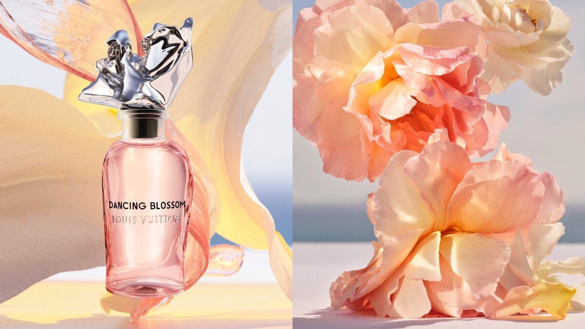 LV路易威登2021年全新Les Extraits頂級香水系列Dancing Blossom與成份圖。