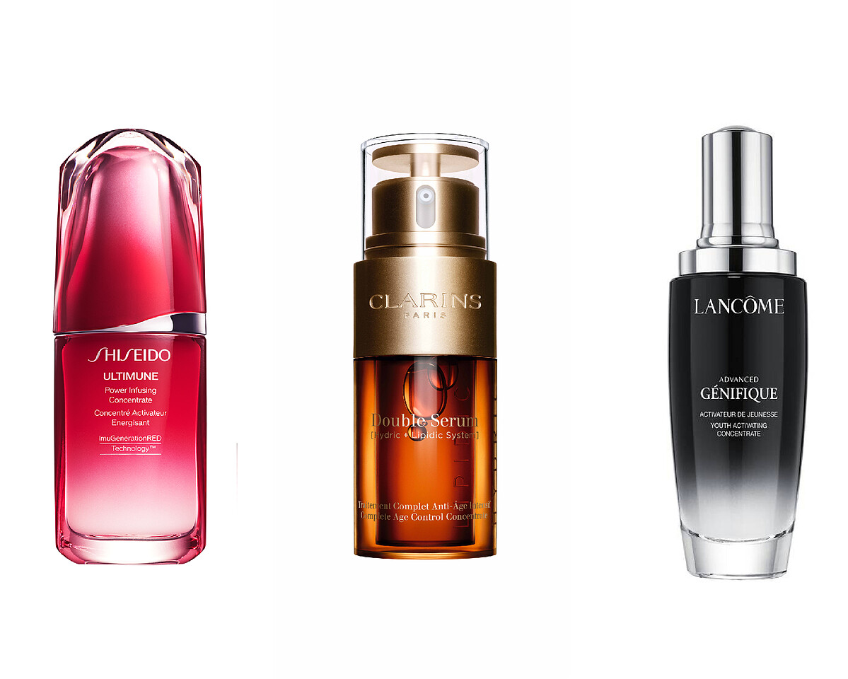 修護調理新星賞：資生堂 紅妍超導循環肌活露 / 修護調理首獎：克蘭詩 黃金雙激萃 / 活膚抗老首獎：蘭蔻 超未來肌因賦活露