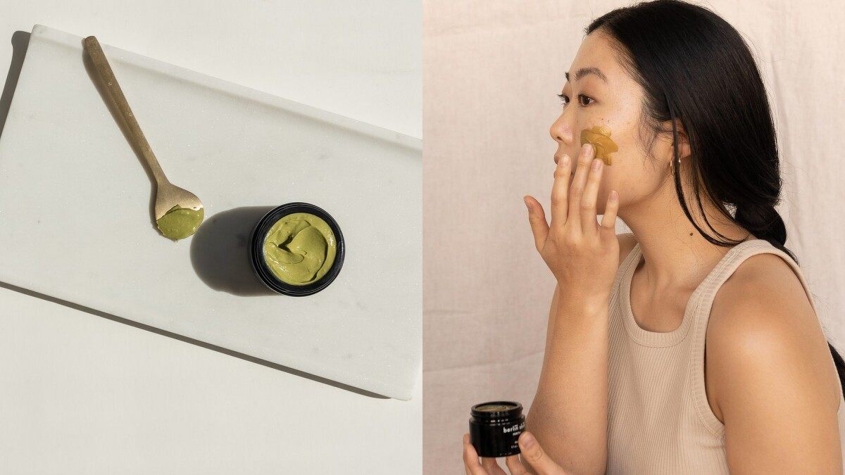 berlin skin抹茶奇蹟活膚面膜質地示意。