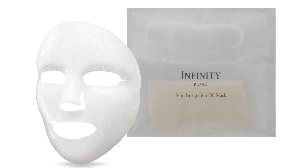 KOSE高絲無限肌緻植淬整肌精華油面膜是兼具精華油與精華液的雙層型油面膜。
