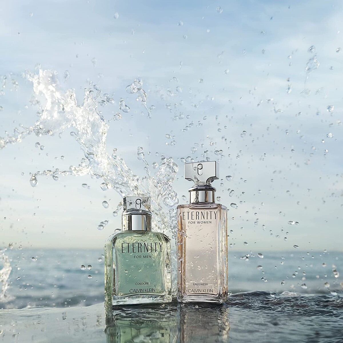 CALVIN KLEIN 2021 Eternity Fresh永恆瞬間男女對香情境圖。