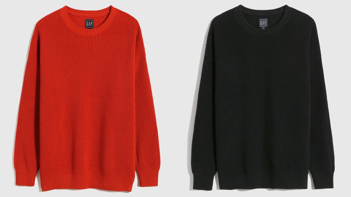 Gap鬆餅紋純棉長袖毛衣，NT1,499