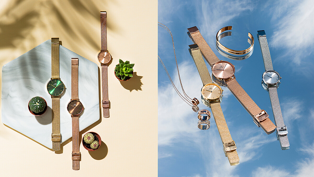 質感五色系！！散發完美金屬腕錶魅力的Daniel Wellington全新幻彩系列，結合金屬光澤與自然品味的精彩創意魅力，質感五色系M編全包了！