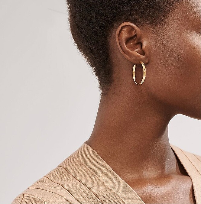 Tiffany & Co.Atlas X系列系列圈形耳環，18K黃金，大號，售價店洽