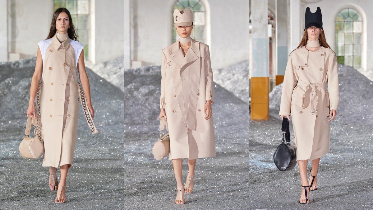 ▲▼Riccardo Tisci將風衣正反面做出長短對比強烈的剪裁