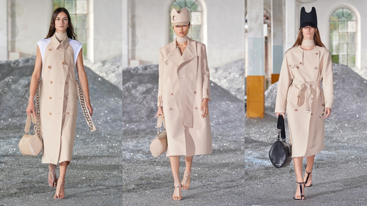 ▲▼Riccardo Tisci將風衣正反面做出長短對比強烈的剪裁