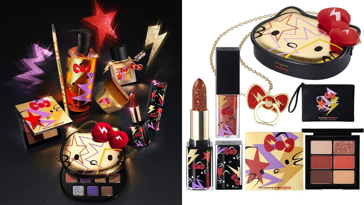 植村秀2021聖誕Hello Kitty聯名彩妝!眼影盤、唇膏、公仔萌力全開