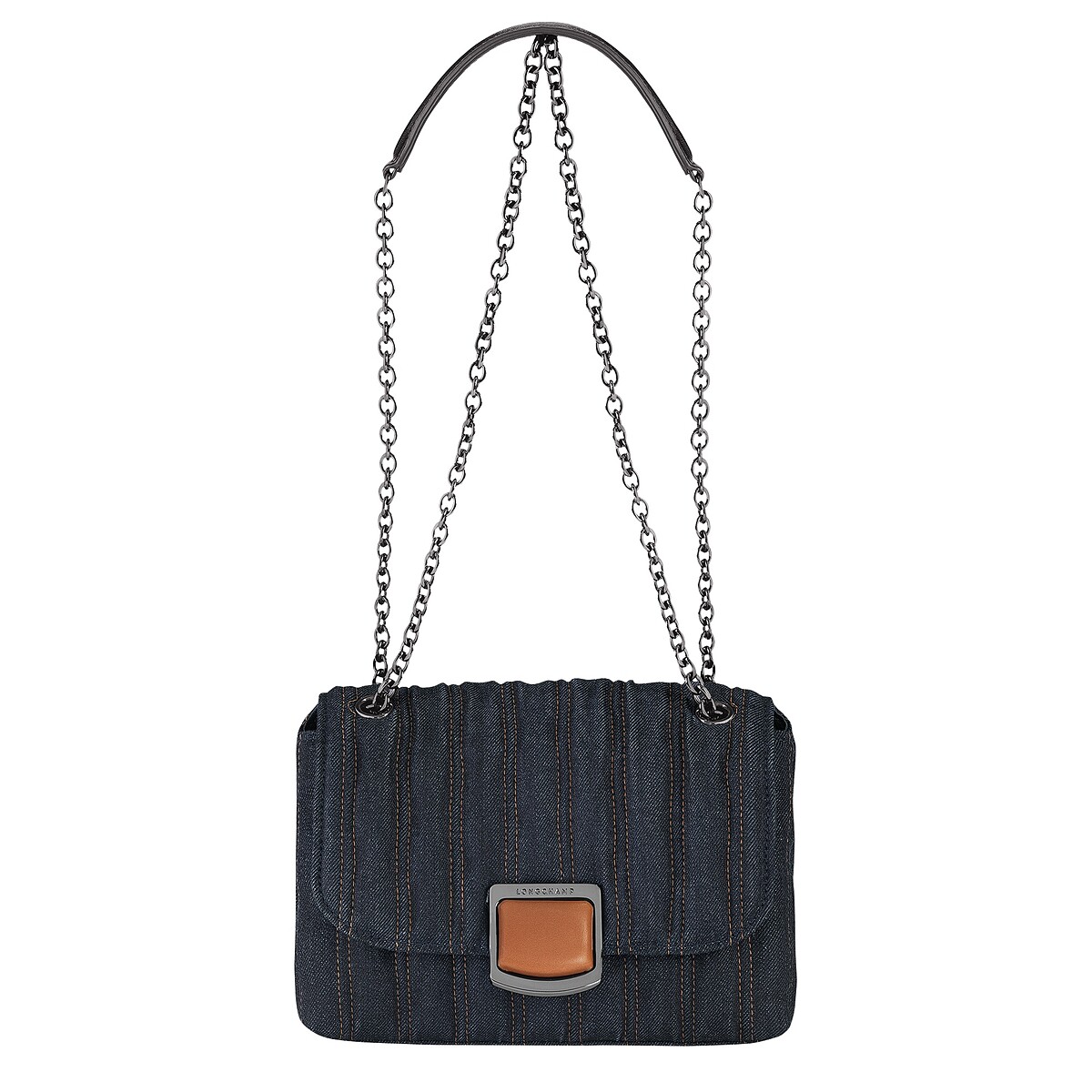 Longchamp Brioche丹寧斜背袋(S),售價NT$22,000