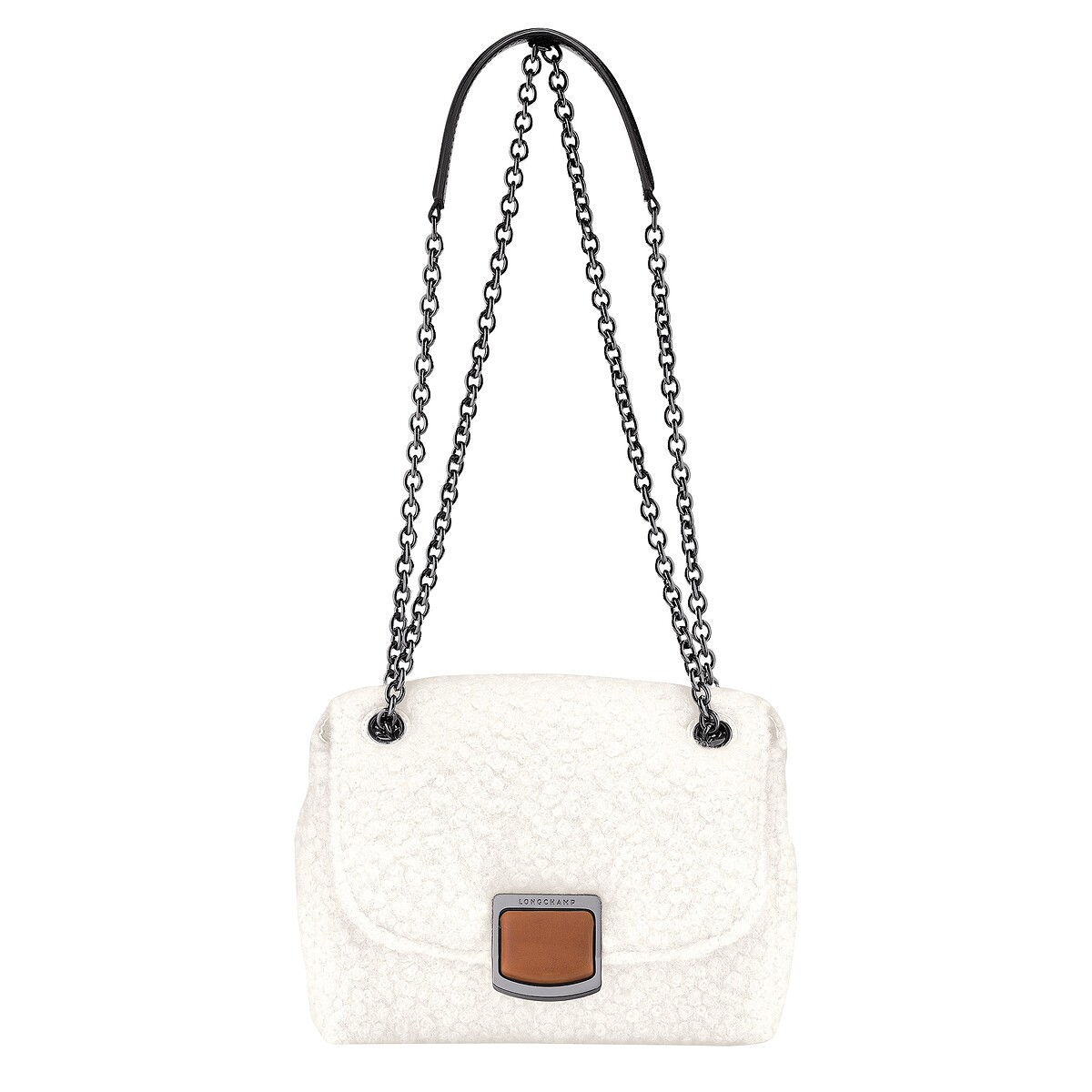 Longchamp Brioche人造羊毛斜背袋(S),售價NT$22,000