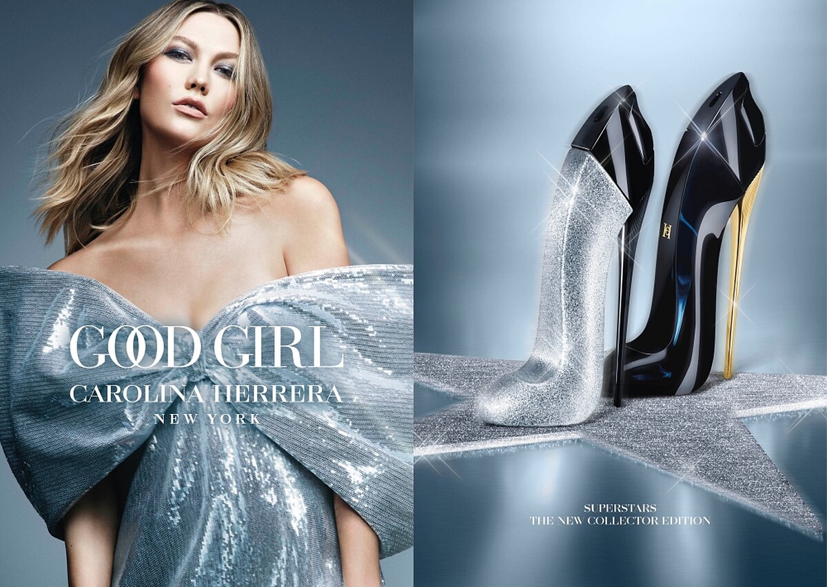Carolina Herrera 2021年Good Gir璀璨女性淡香精廣告視覺。