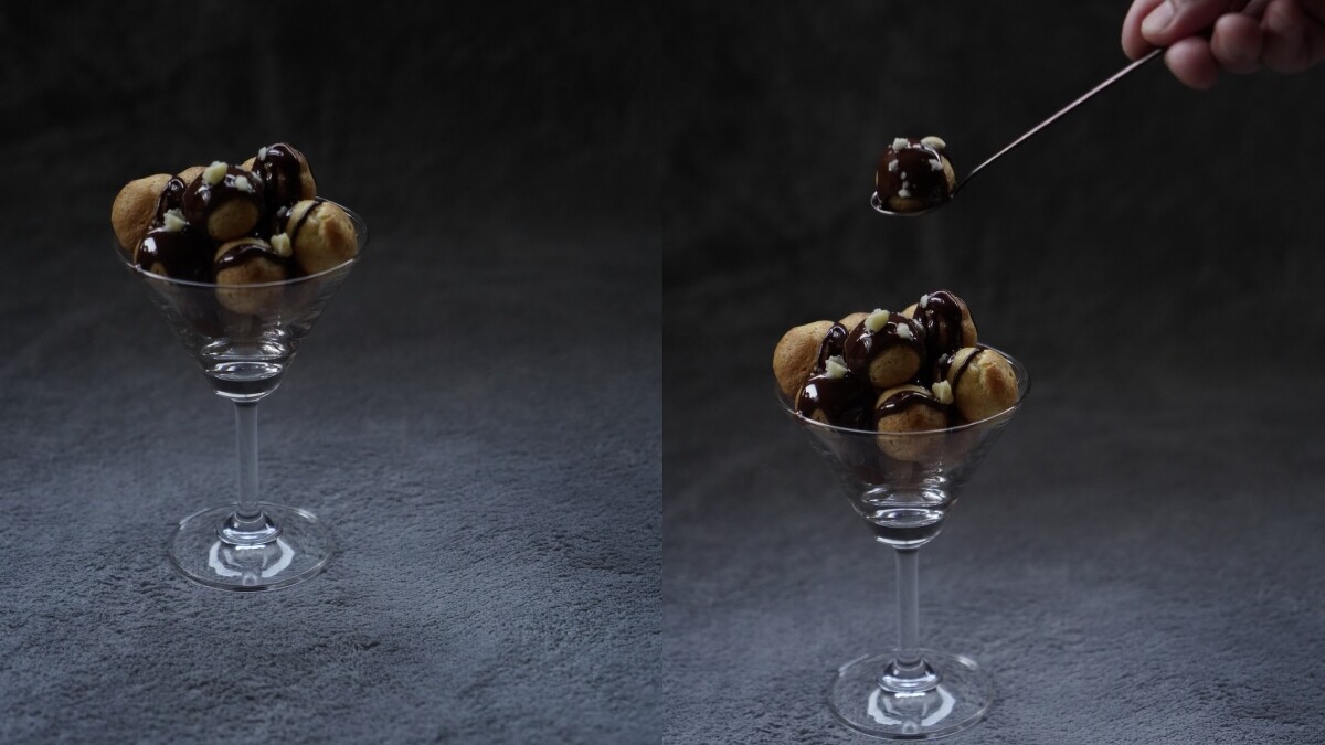 在家自製簡單又美味的巧克力小泡芙。在家自製簡單又美味的巧克力小泡芙。圖/宅時尚甜點by大口心心。