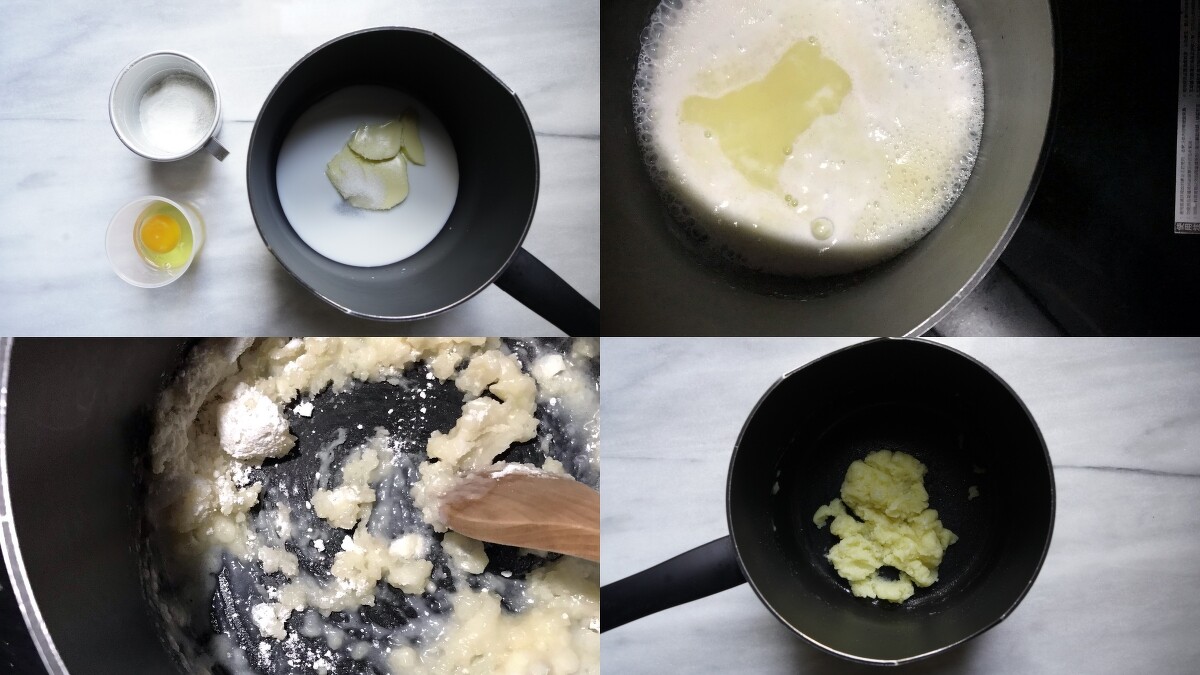 在家自製簡單又美味的巧克力小泡芙，步驟1~2。圖/宅時尚甜點by大口心心。