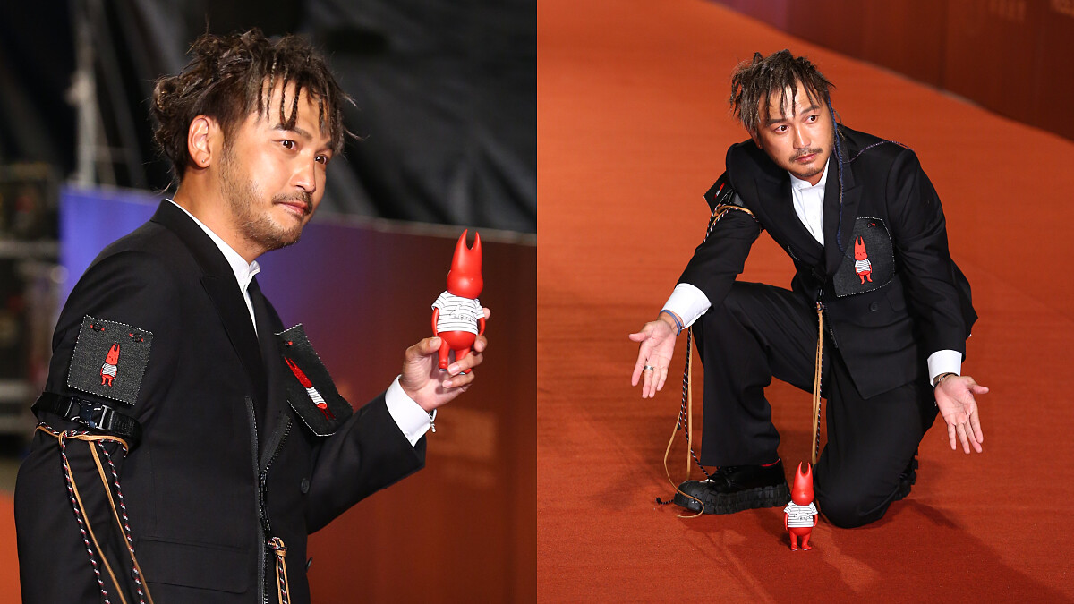 Kid林柏昇太感人！帶著小鬼潮牌公仔出席2021金鐘獎紅毯，造型藏有滿滿洋蔥