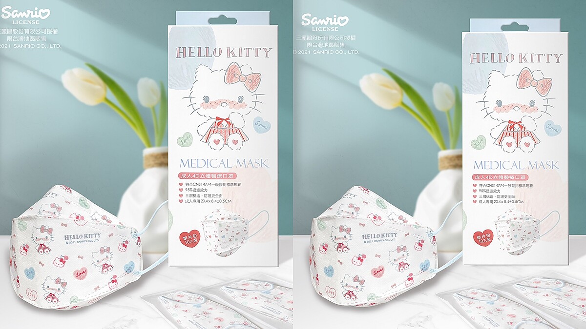 全台首款Hello Kitty立體口罩來了!臉紅表情萌翻,開賣時間售價一次看