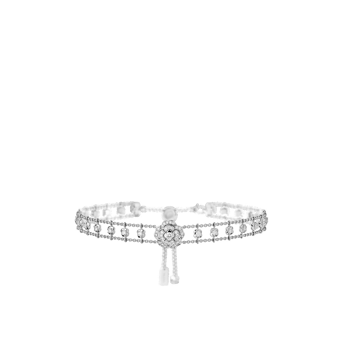 Bouton de Cam&eacute;lia頸鍊 18K白金鑲嵌鑽石 建議售價NTD1,185,000元